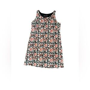 Fabindia Fabels Women's Linen Blend Sheath Dress Sleeveless Red Black Floral M